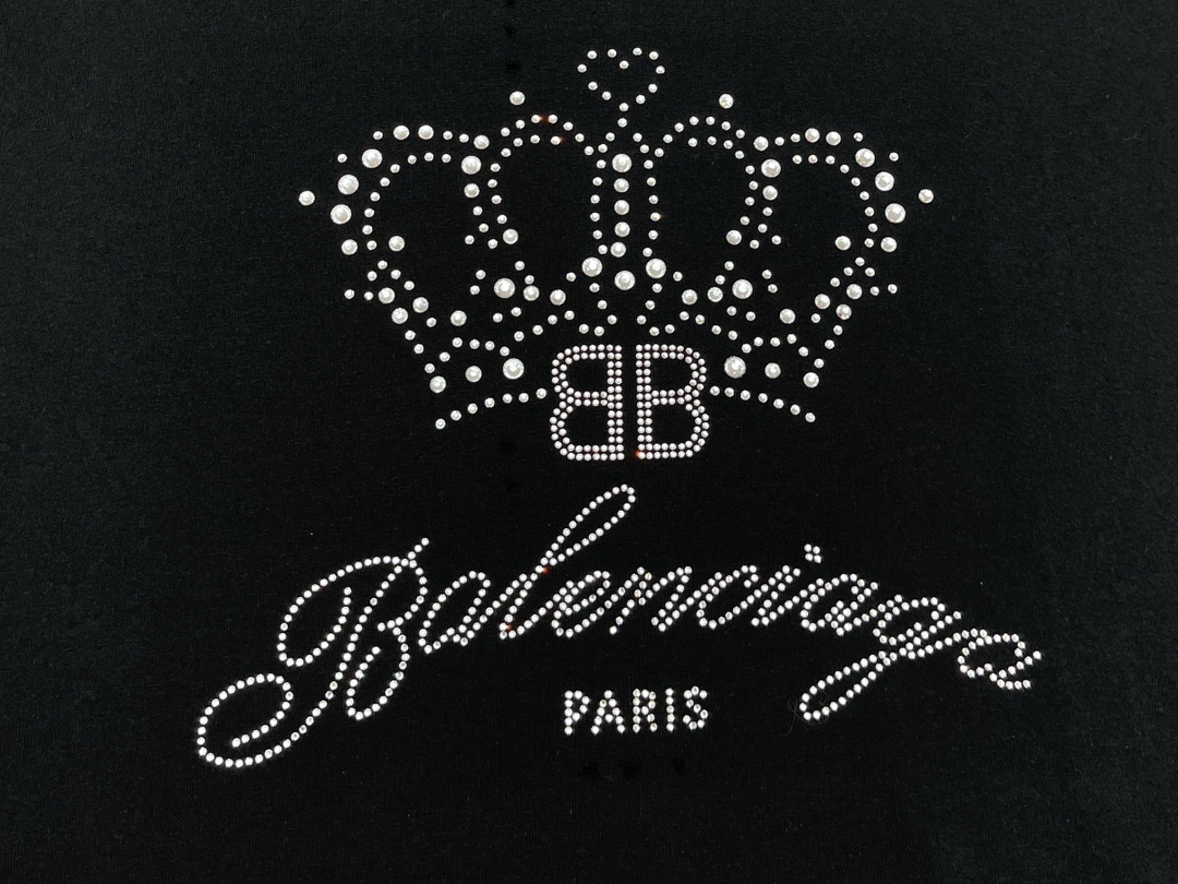 Balenciaga 발렌시아가 BB 모텔 미디엄 핏 반팔 티셔츠 블랙 레플리카 13번 이미지 - 의류 | 세미샵 레플리카 사이트