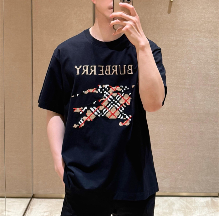 Burberry 버버리 크로스 스티치 EKD 코튼 반팔 티셔츠 레플리카 4번 이미지 - 의류 | 세미샵 레플리카 사이트