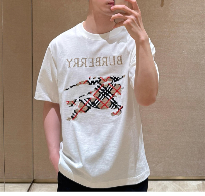 Burberry 버버리 크로스 스티치 EKD 코튼 반팔 티셔츠 레플리카 5번 이미지 - 의류 | 세미샵 레플리카 사이트
