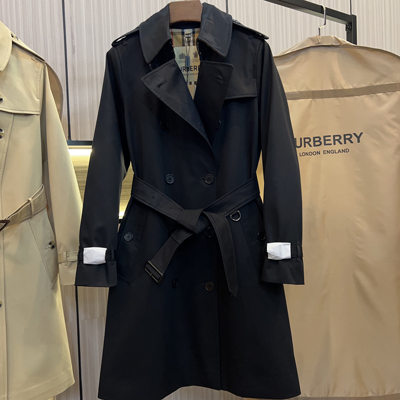 Burberry 버버리 해리티지 여성용 뉴 켄징턴 트렌치코트 블랙 레플리카 1번 이미지 - 의류 | 세미샵 레플리카 사이트
