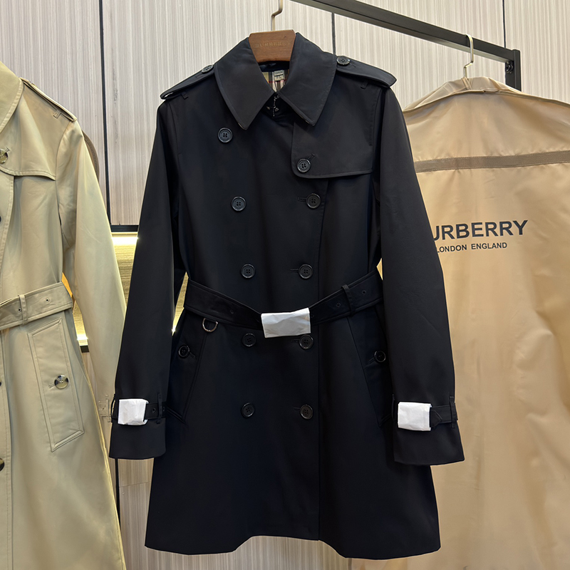 Burberry 버버리 해리티지 여성용 숏 뉴 켄징턴 트렌치코트 블랙 레플리카 1번 이미지 - 의류 | 세미샵 레플리카 사이트