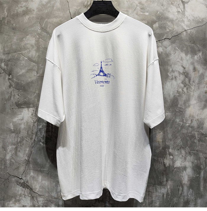 Vetements 베트멍 에펠탑 프린팅 오버사이즈 반팔 티셔츠 레플리카 2번 이미지 - 의류 | 세미샵 레플리카 사이트