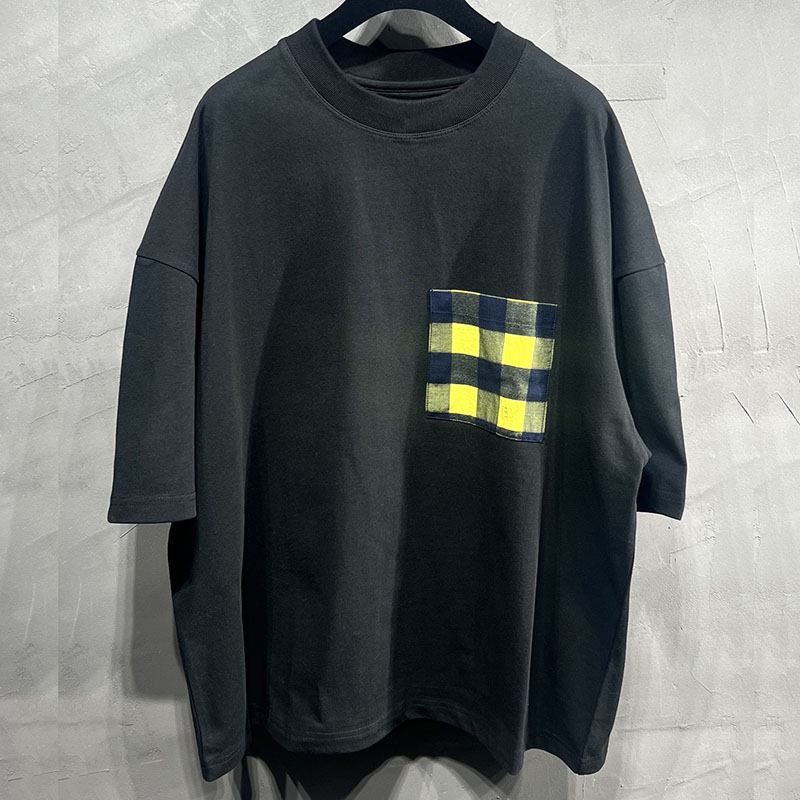 Bottega Veneta 보테가베네타 깅엄 포켓 소프트 코튼 반팔 티셔츠 레플리카 1번 이미지 - 의류 | 세미샵 레플리카 사이트