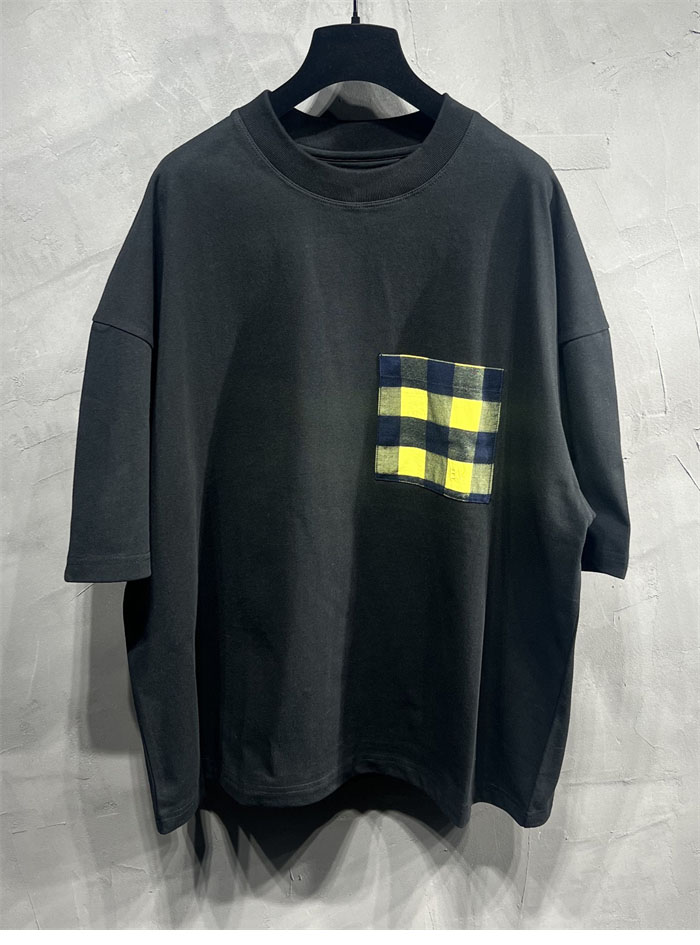 Bottega Veneta 보테가베네타 깅엄 포켓 소프트 코튼 반팔 티셔츠 레플리카 6번 이미지 - 의류 | 세미샵 레플리카 사이트