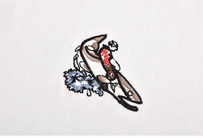 Bottega Veneta 보테가베네타 자수 디테일 코튼 반팔 티셔츠 레플리카 9번 이미지 - 의류 | 세미샵 레플리카 사이트