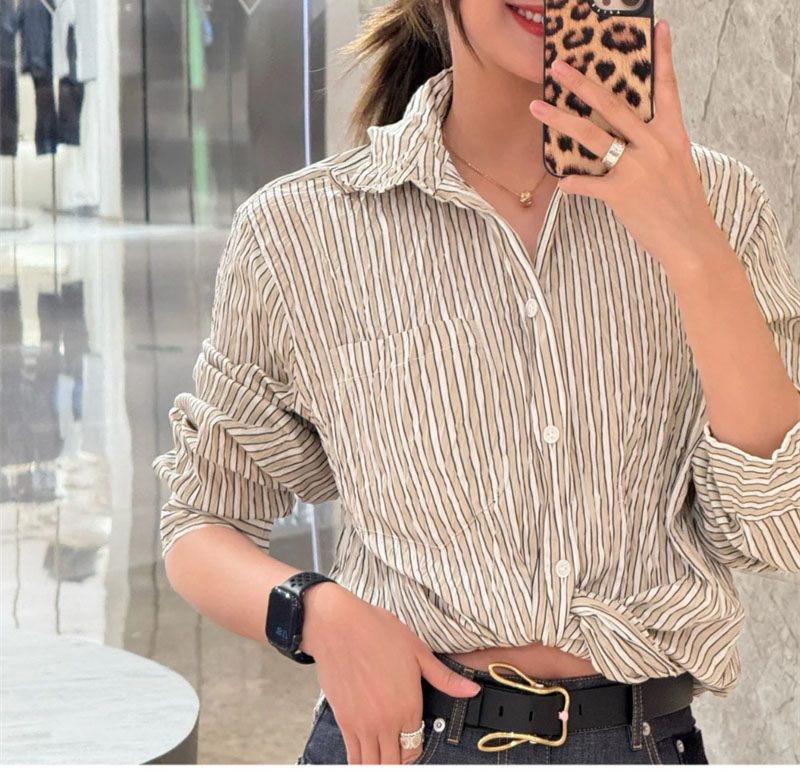 Bottega Veneta 보테가베네타 크러쉬드 테크 포플린 셔츠 베이지 레플리카 5번 이미지 - 의류 | 세미샵 레플리카 사이트