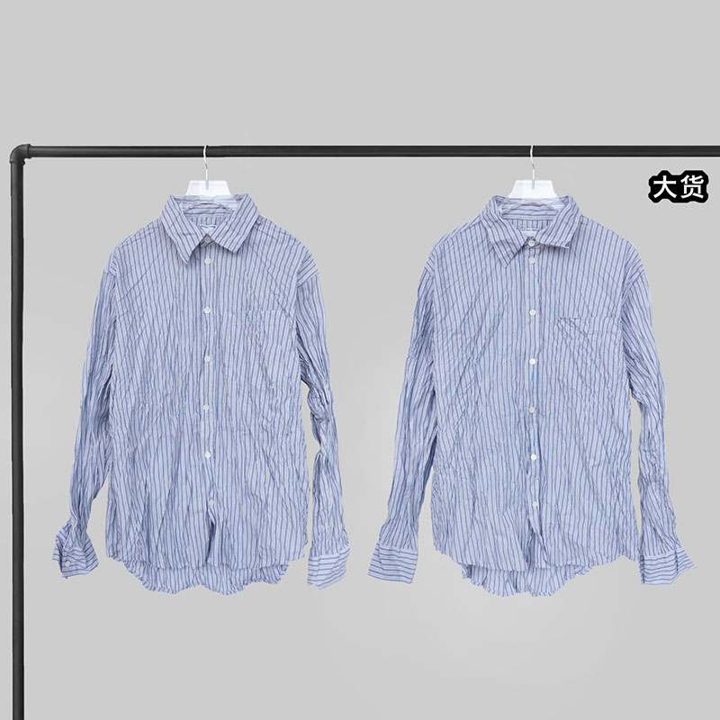 Bottega Veneta 보테가베네타 크러쉬드 테크 포플린 셔츠 블루 레플리카 1번 이미지 - 의류 | 세미샵 레플리카 사이트