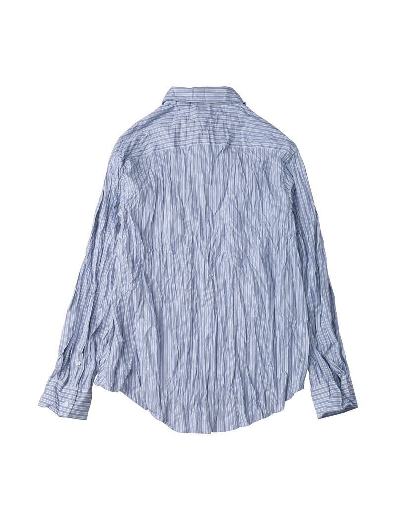 Bottega Veneta 보테가베네타 크러쉬드 테크 포플린 셔츠 블루 레플리카 6번 이미지 - 의류 | 세미샵 레플리카 사이트