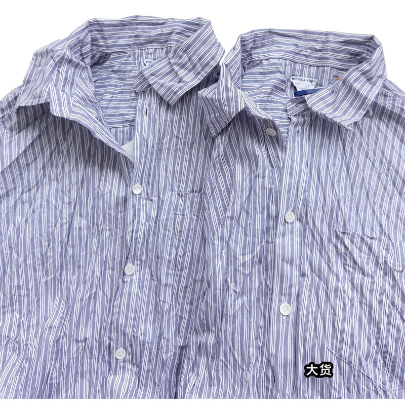 Bottega Veneta 보테가베네타 크러쉬드 테크 포플린 셔츠 블루 레플리카 7번 이미지 - 의류 | 세미샵 레플리카 사이트