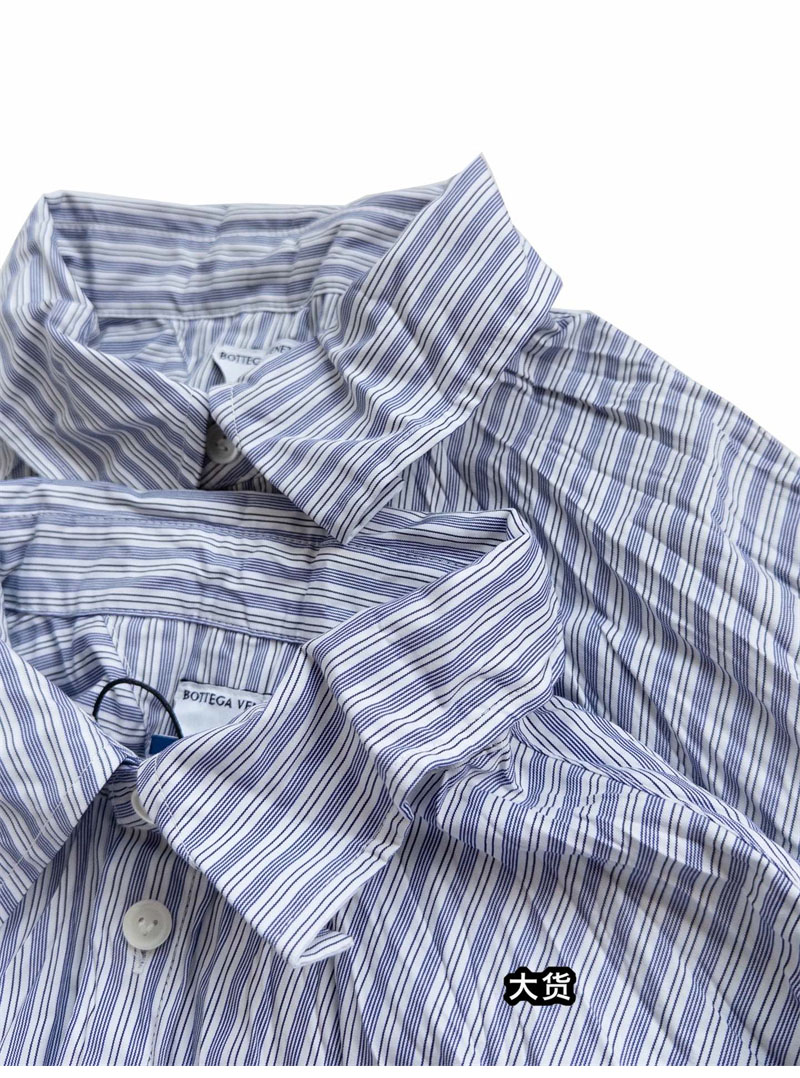 Bottega Veneta 보테가베네타 크러쉬드 테크 포플린 셔츠 블루 레플리카 9번 이미지 - 의류 | 세미샵 레플리카 사이트