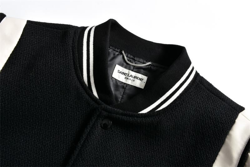 Saint Laurent 생로랑 바시티 테디 봄버 자켓 블랙 레플리카 6번 이미지 - 의류 | 세미샵 레플리카 사이트