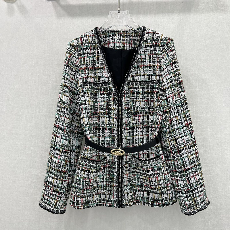 C H A N E L 샤넬 트위드 V넥 자켓 멀티 레플리카 1번 이미지 - 의류 | 세미샵 레플리카 사이트