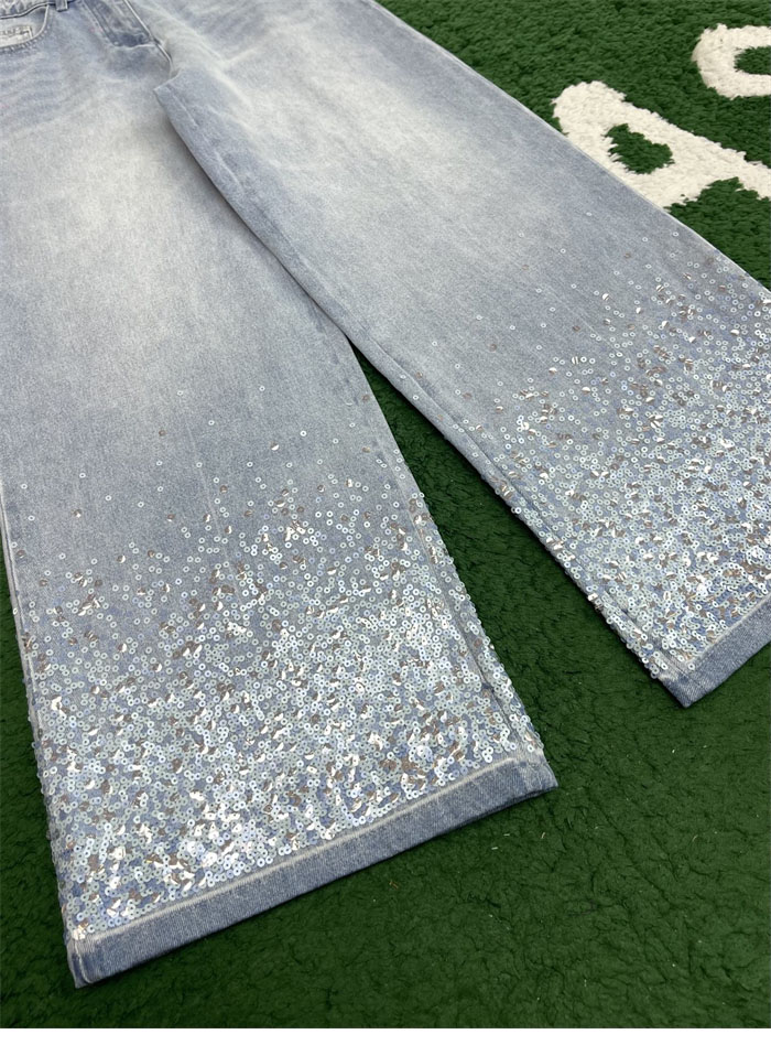 C H A N E L 샤넬 25P 시퀸 자수 워시드 데님 팬츠 레플리카 10번 이미지 - 의류 | 세미샵 레플리카 사이트