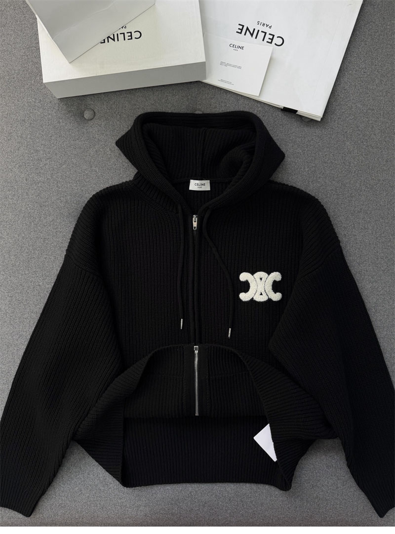 셀린느 셀린느 트리옹프 자수 리브드 울 후드 집업 가디건 레플리카 14번 이미지 - 의류 | 세미샵 레플리카 사이트