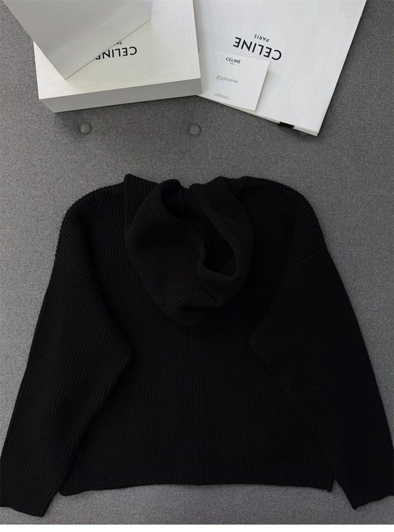 셀린느 셀린느 트리옹프 자수 리브드 울 후드 집업 가디건 레플리카 8번 이미지 - 의류 | 세미샵 레플리카 사이트