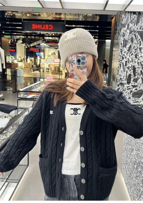 C E L I N E 셀린느 트리옹프 케이블 니트 캐시미어 가디건 레플리카 6번 이미지 - 의류 | 세미샵 레플리카 사이트