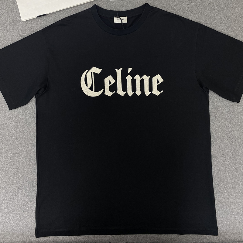 C E L I N E 셀린느 플로킹 로고 루즈핏 반팔 티셔츠 레플리카 1번 이미지 - 의류 | 세미샵 레플리카 사이트