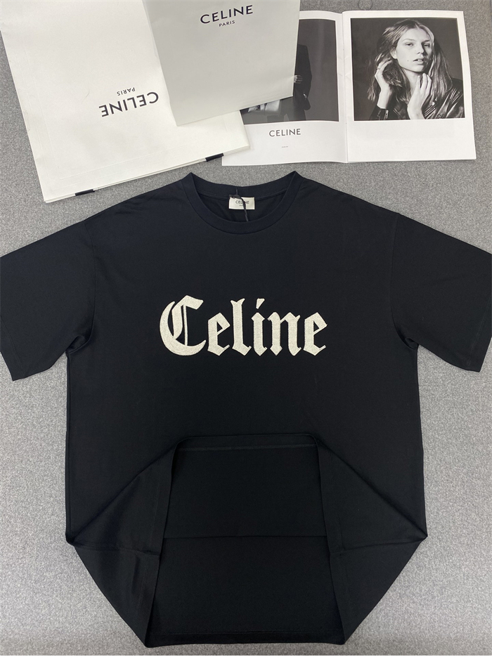 C E L I N E 셀린느 플로킹 로고 루즈핏 반팔 티셔츠 레플리카 8번 이미지 - 의류 | 세미샵 레플리카 사이트