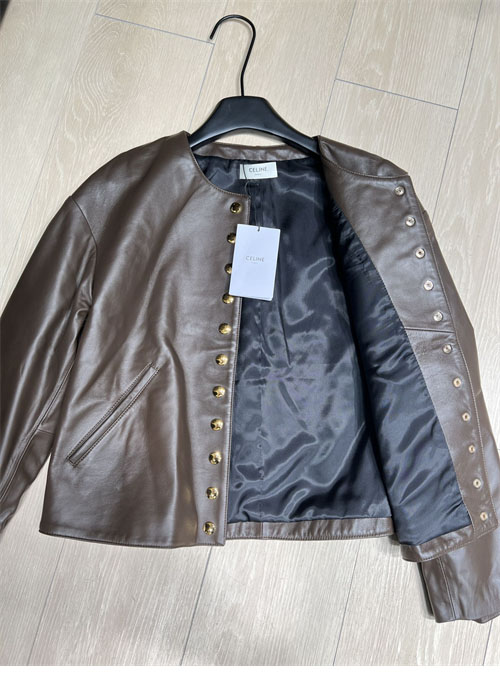 C E L I N E 셀린느 24FW 스냅 버튼 램스킨 퓨어 카라 자켓 레플리카 18번 이미지 - 의류 | 세미샵 레플리카 사이트