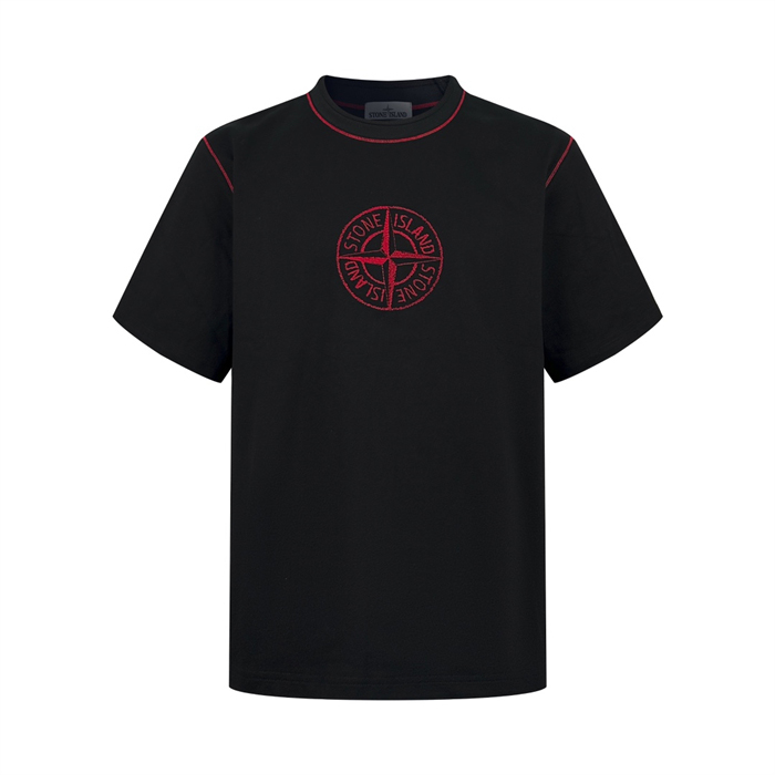 Stone Island 스톤아일랜드 콘트라스트 스티치 코마 코튼 티셔츠 레플리카 4번 이미지 - 의류 | 세미샵 레플리카 사이트