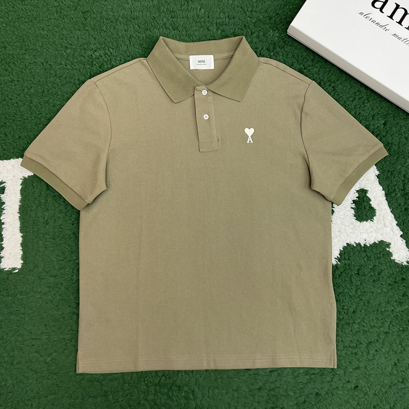 A M I 아미 드 꾀흐 화이트 하트 반소매 폴로 셔츠 레플리카 1번 이미지 - 의류 | 세미샵 레플리카 사이트