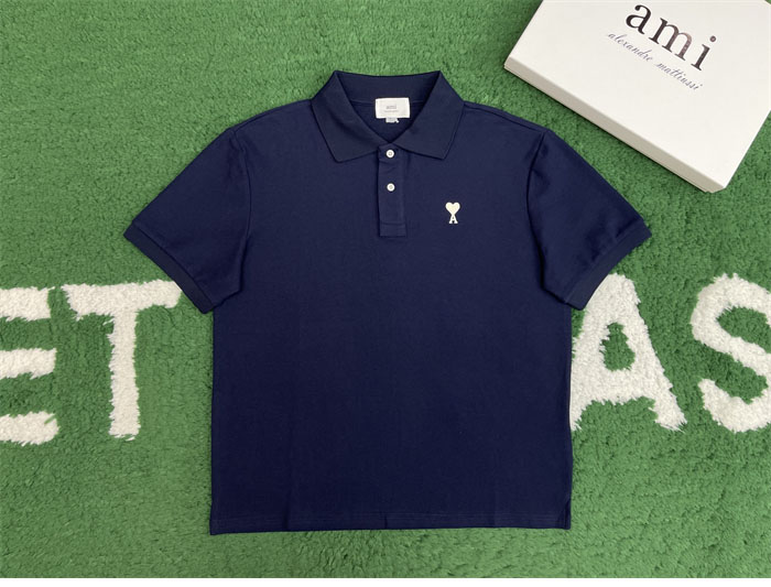 A M I 아미 드 꾀흐 화이트 하트 반소매 폴로 셔츠 레플리카 3번 이미지 - 의류 | 세미샵 레플리카 사이트