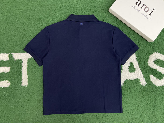 A M I 아미 드 꾀흐 화이트 하트 반소매 폴로 셔츠 레플리카 4번 이미지 - 의류 | 세미샵 레플리카 사이트