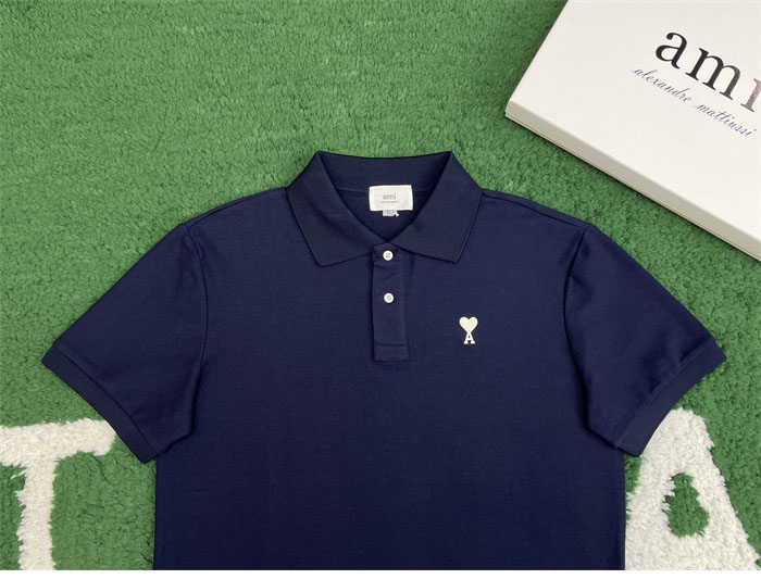 A M I 아미 드 꾀흐 화이트 하트 반소매 폴로 셔츠 레플리카 5번 이미지 - 의류 | 세미샵 레플리카 사이트