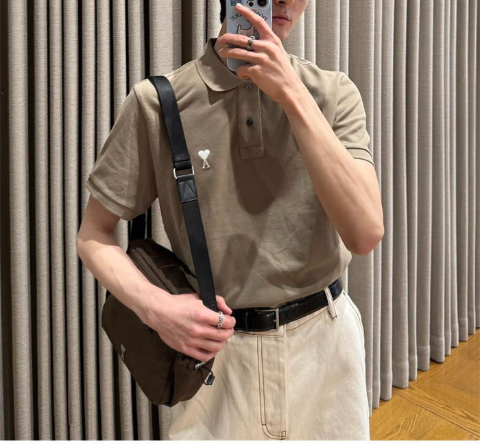 A M I 아미 드 꾀흐 화이트 하트 반소매 폴로 셔츠 레플리카 15번 이미지 - 의류 | 세미샵 레플리카 사이트