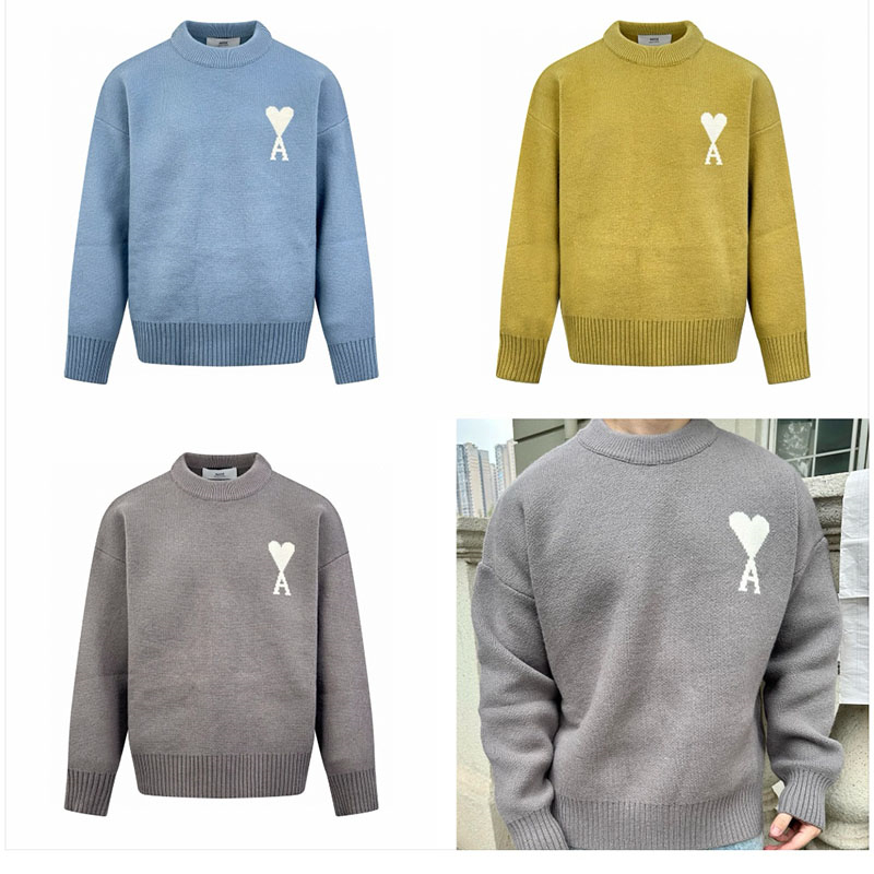 A M I 아미 빅 하트 로고 펠트 메리노 울 스웨터 레플리카 1번 이미지 - 의류 | 세미샵 레플리카 사이트