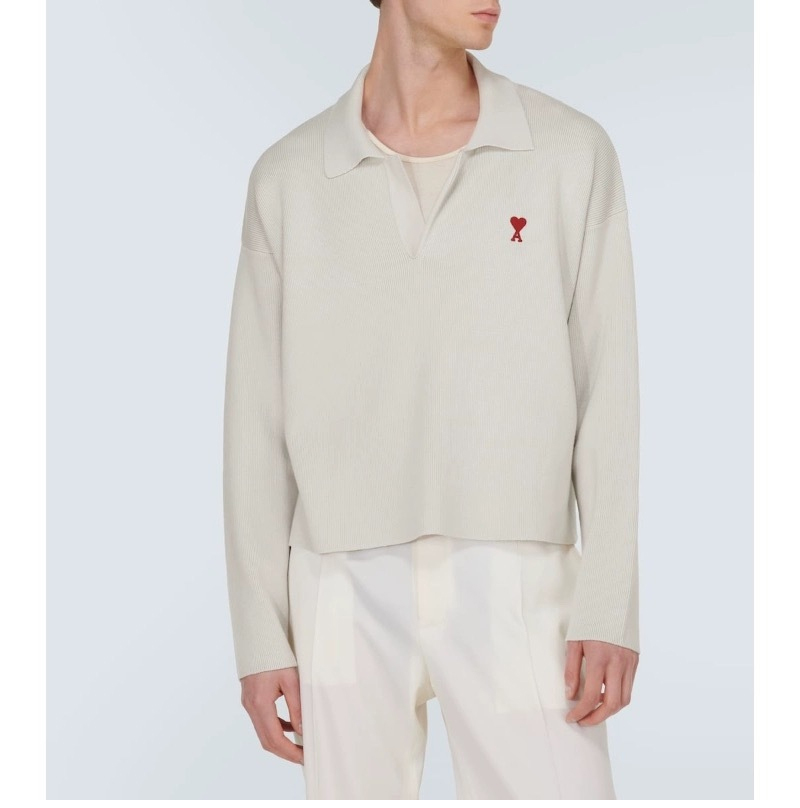 A M I 아미 하트로고 오픈카라 폴로 니트 레플리카 3번 이미지 - 의류 | 세미샵 레플리카 사이트