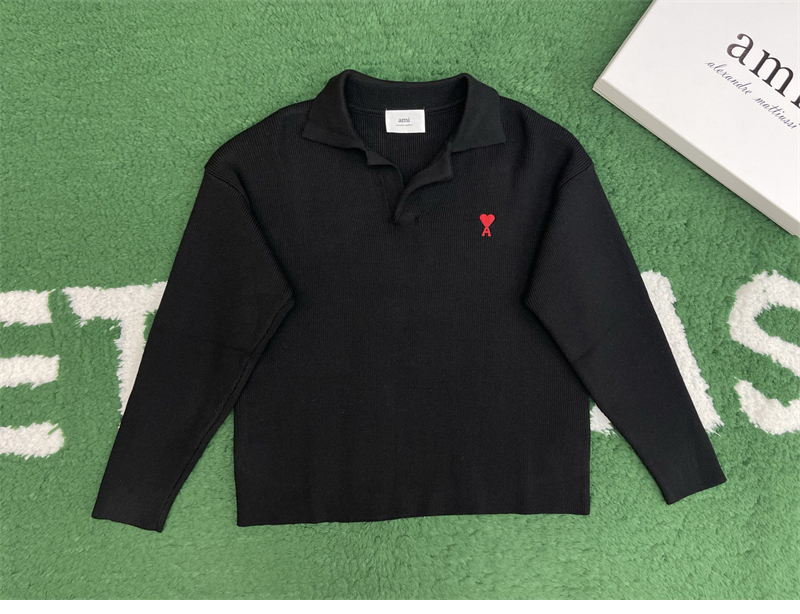 A M I 아미 하트로고 오픈카라 폴로 니트 레플리카 6번 이미지 - 의류 | 세미샵 레플리카 사이트