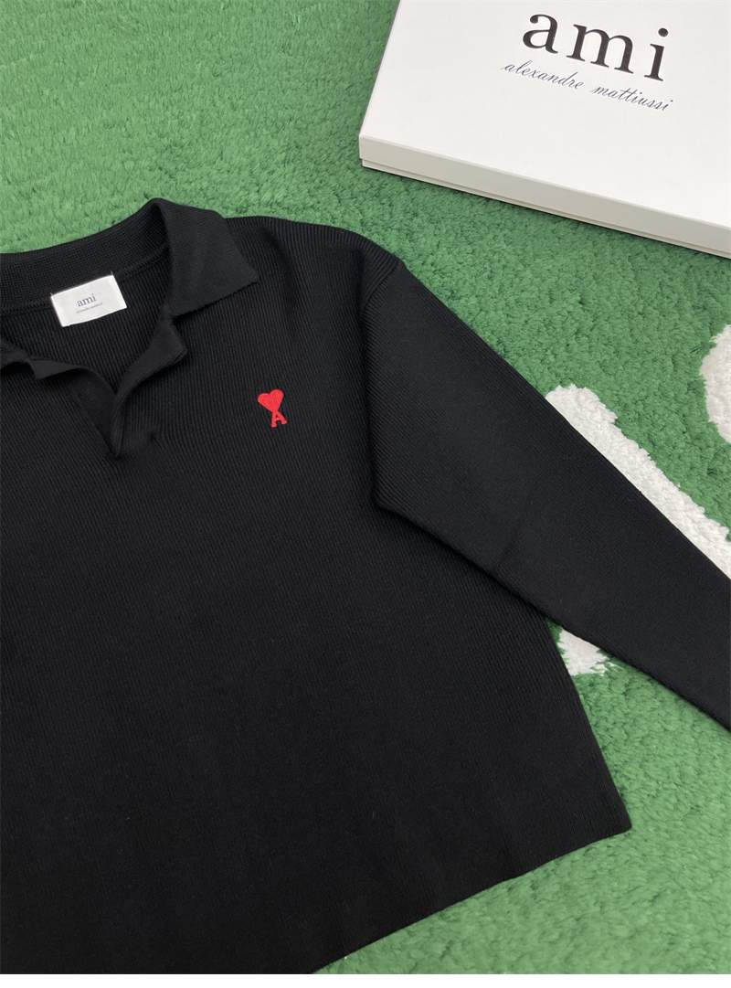 A M I 아미 하트로고 오픈카라 폴로 니트 레플리카 8번 이미지 - 의류 | 세미샵 레플리카 사이트