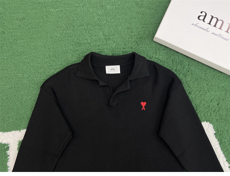 A M I 아미 하트로고 오픈카라 폴로 니트 레플리카 9번 이미지 - 의류 | 세미샵 레플리카 사이트