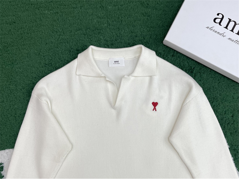 A M I 아미 하트로고 오픈카라 폴로 니트 레플리카 18번 이미지 - 의류 | 세미샵 레플리카 사이트