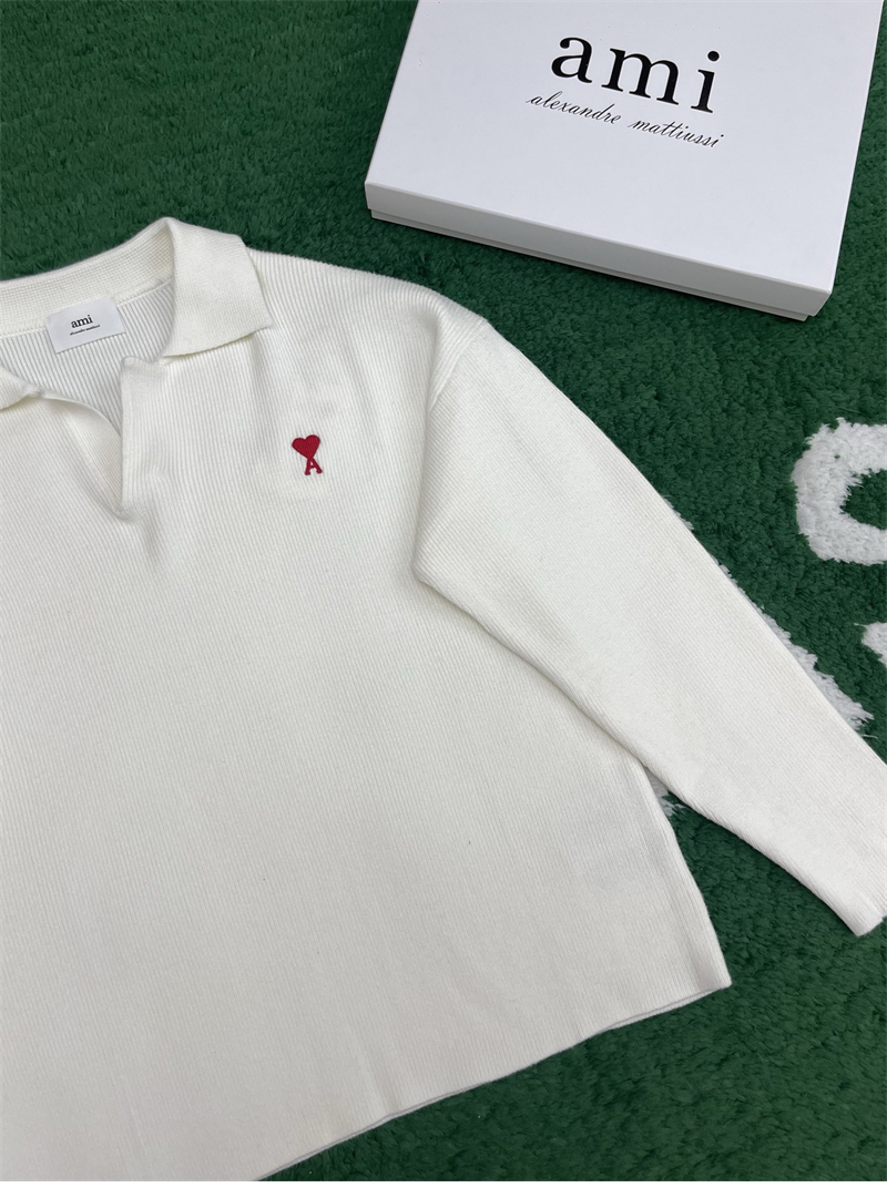 A M I 아미 하트로고 오픈카라 폴로 니트 레플리카 19번 이미지 - 의류 | 세미샵 레플리카 사이트