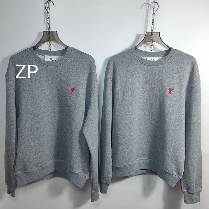 A M I 아미 24FW 스몰 하트 로고 맨투맨 그레이 레플리카 1번 이미지 - 의류 | 세미샵 레플리카 사이트