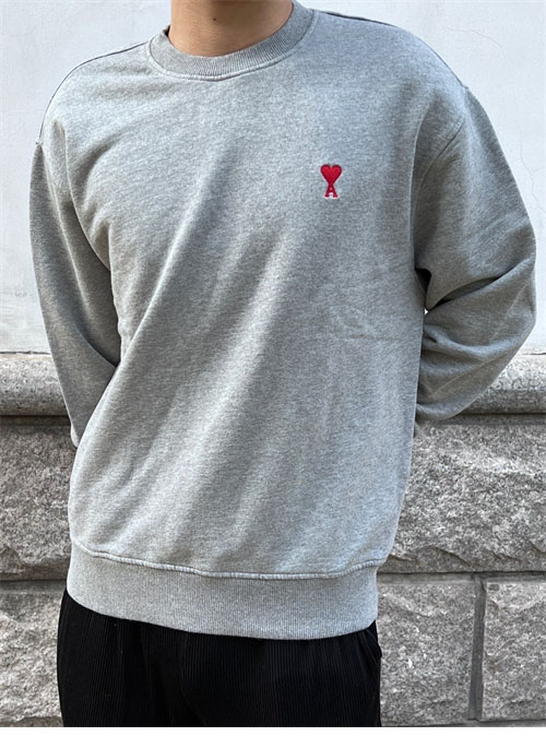 A M I 아미 24FW 스몰 하트 로고 맨투맨 그레이 레플리카 20번 이미지 - 의류 | 세미샵 레플리카 사이트