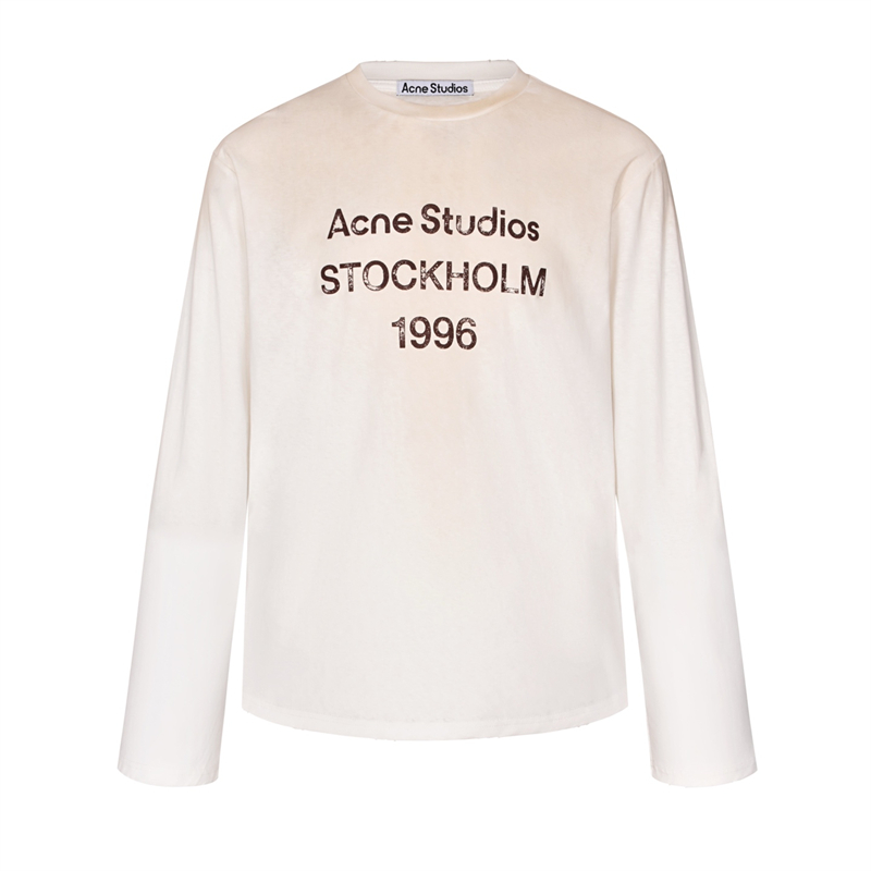 Acne Studios 아크네 로고 디스트레스드 긴팔 티셔츠 레플리카 4번 이미지 - 의류 | 세미샵 레플리카 사이트
