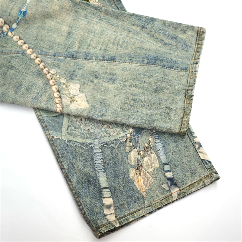 Acne Studios 아크네 스택 벨트 프린트 1981 배기 데님 진 레플리카 12번 이미지 - 의류 | 세미샵 레플리카 사이트