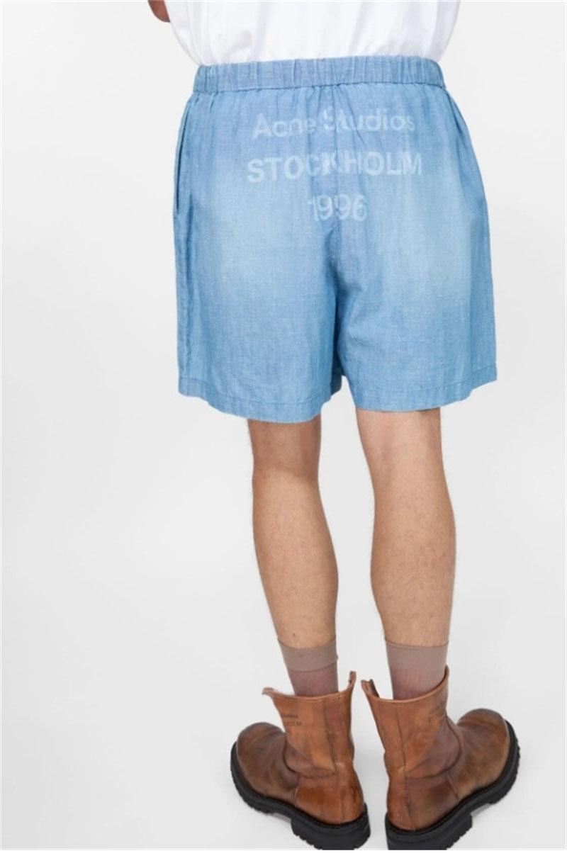 Acne Studios 아크네 워싱 코튼 리넨 밴딩 숏 팬츠 레플리카 3번 이미지 - 의류 | 세미샵 레플리카 사이트