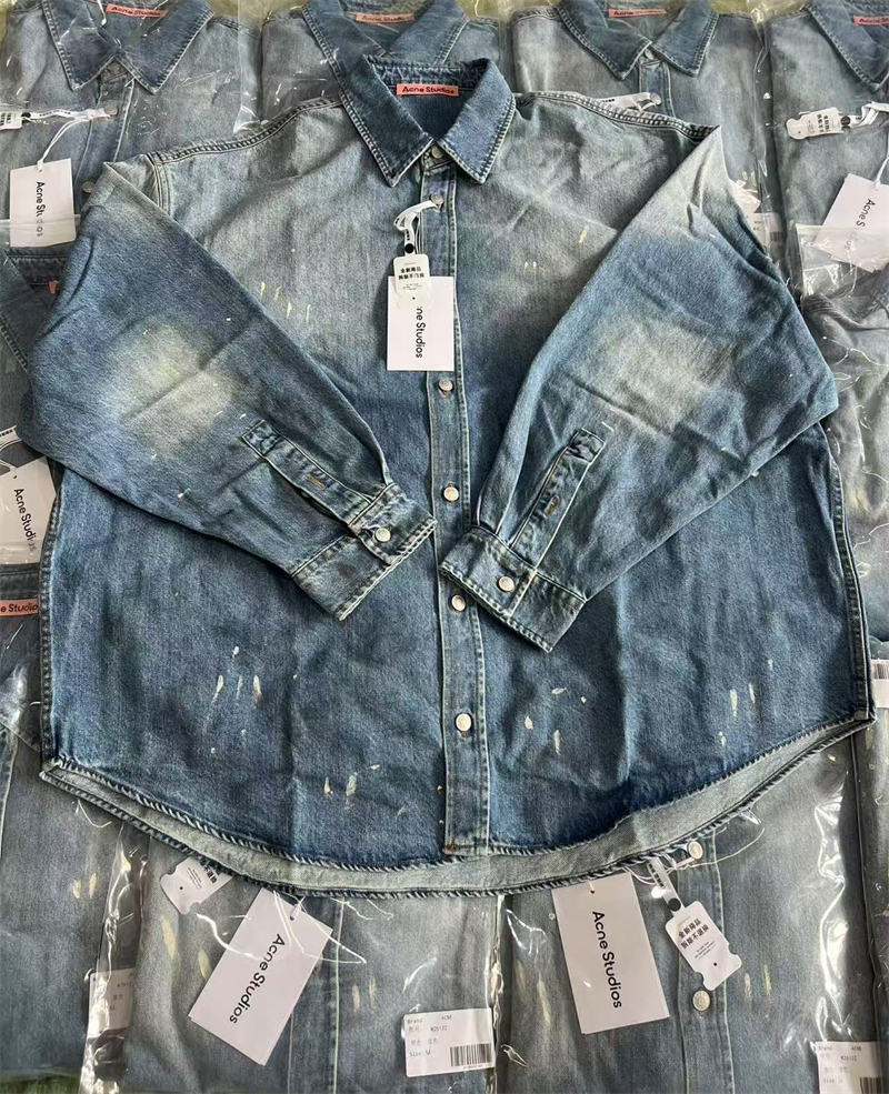 Acne Studios 아크네 페인트 워싱 데님 셔츠 레플리카 14번 이미지 - 의류 | 세미샵 레플리카 사이트