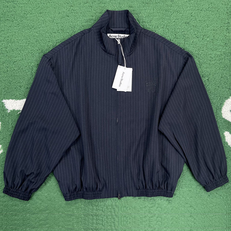 Acne Studios 아크네 핀 스트라이프 하이넥 시즌 보우 자수 릴랙스핏 자켓 레플리카 1번 이미지 - 의류 | 세미샵 레플리카 사이트