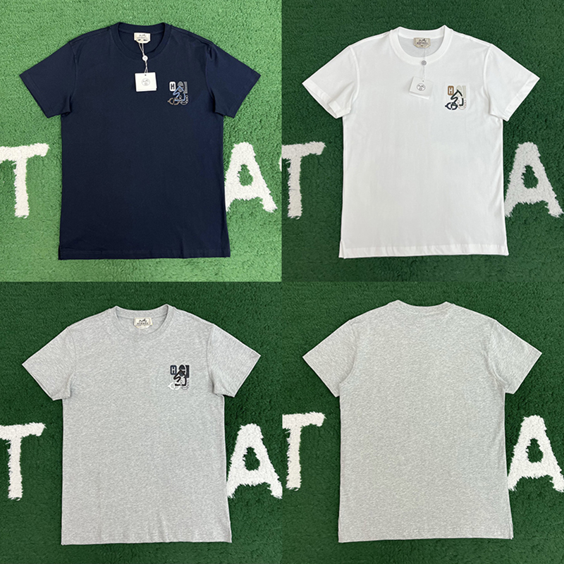 Hermes 에르메스 H Puzzle 디테일 코튼 반팔 티셔츠 레플리카 1번 이미지 - 의류 | 세미샵 레플리카 사이트