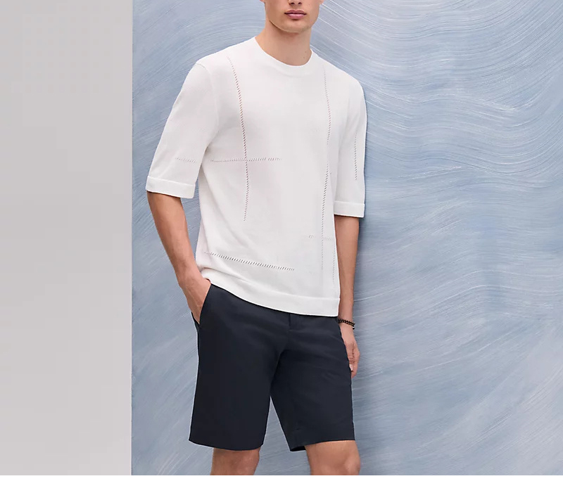 Hermes 에르메스 Jeu de points sellier 크루넥 반팔 스웨터 레플리카 2번 이미지 - 의류 | 세미샵 레플리카 사이트