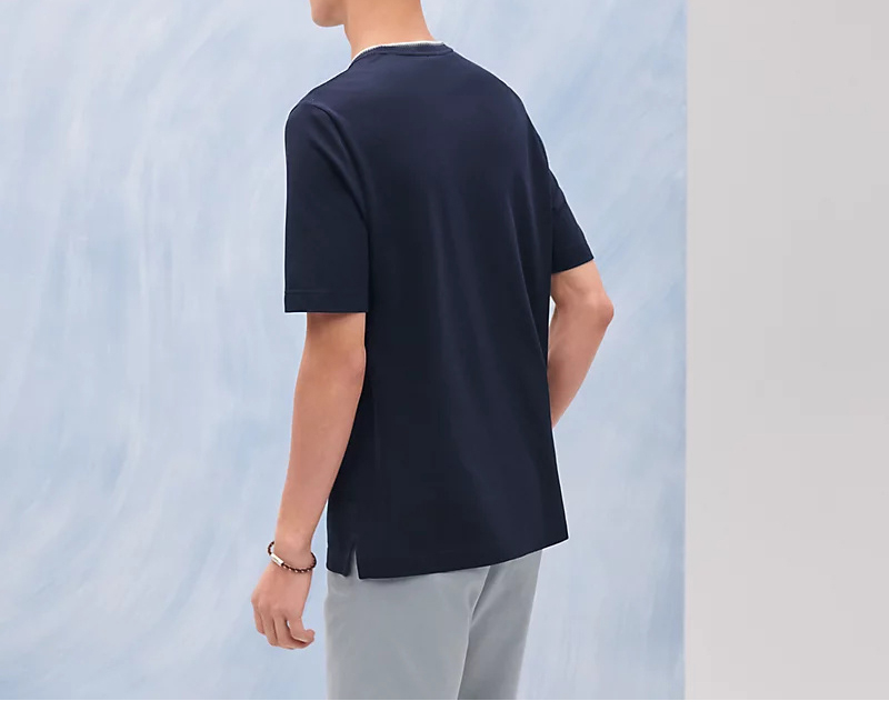 Hermes 에르메스 “Piqures sellier” 포켓 반팔 티셔츠 레플리카 2번 이미지 - 의류 | 세미샵 레플리카 사이트