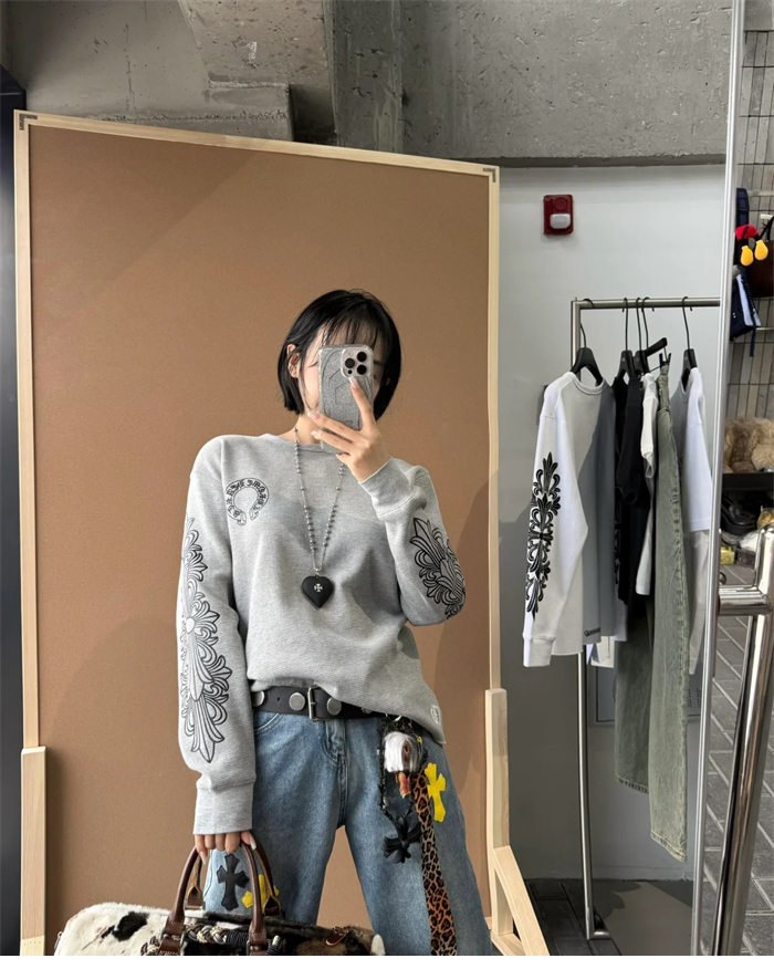 Chrome Hearts 크롬하츠 홀스슈 플로럴 슬리브 와플 써멀 티셔츠 레플리카 3번 이미지 - 의류 | 세미샵 레플리카 사이트