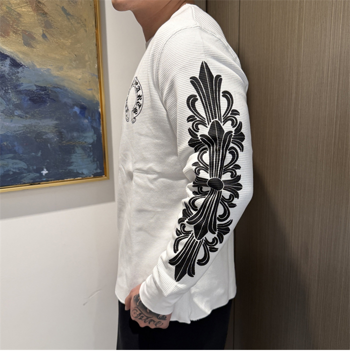 Chrome Hearts 크롬하츠 홀스슈 플로럴 슬리브 와플 써멀 티셔츠 레플리카 6번 이미지 - 의류 | 세미샵 레플리카 사이트