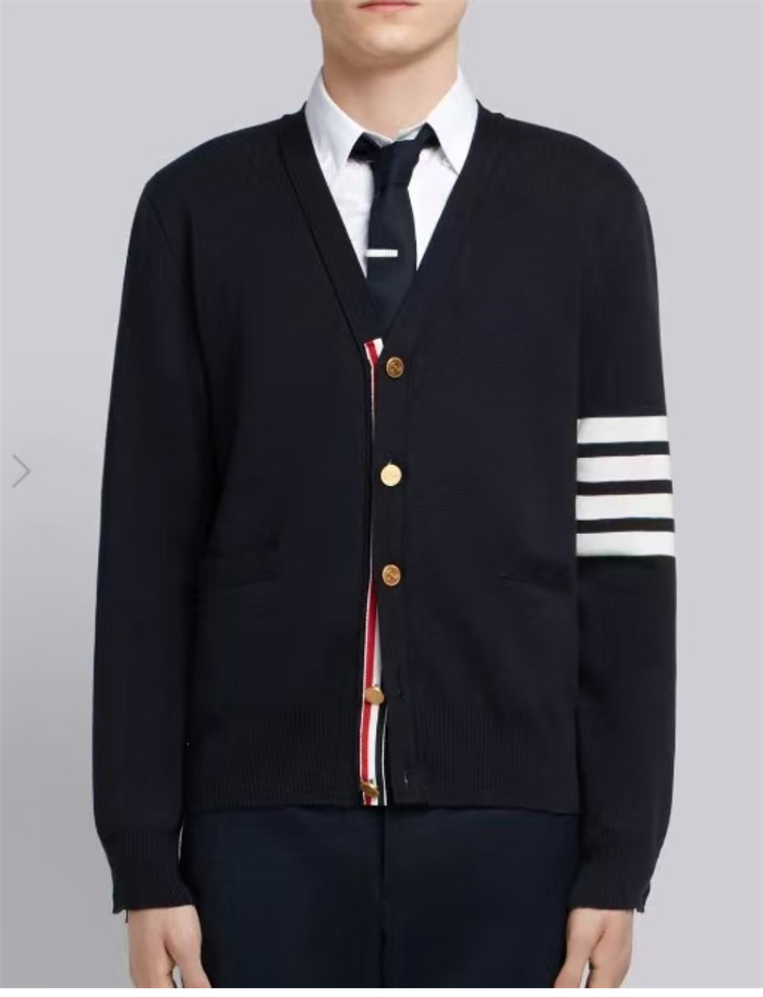 Thom Browne 톰브라운 사선완장 밀라노 스티치 코튼 크레이프 가디건 레플리카 7번 이미지 - 의류 | 세미샵 레플리카 사이트