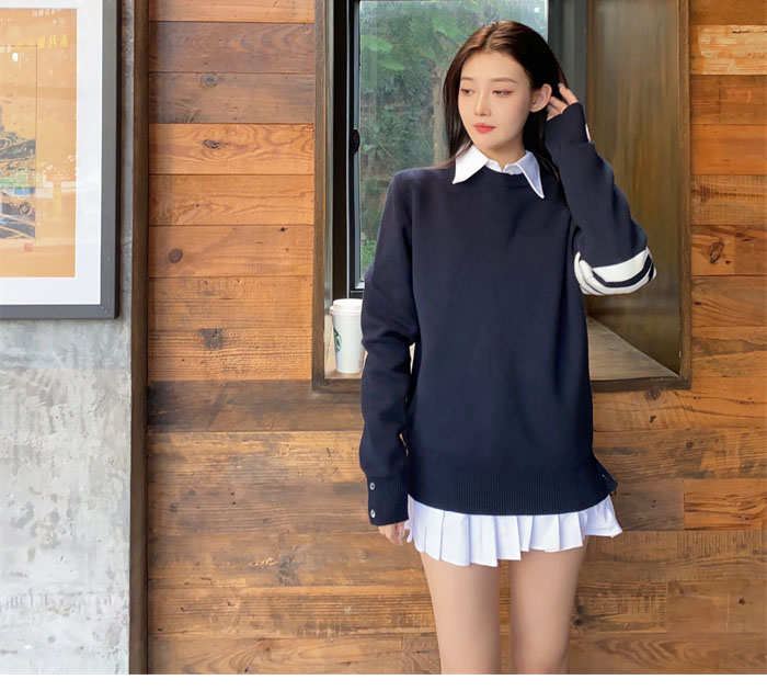 Thom Browne 톰브라운 사선완장 클래식 크루넥 맨투맨 레플리카 3번 이미지 - 의류 | 세미샵 레플리카 사이트